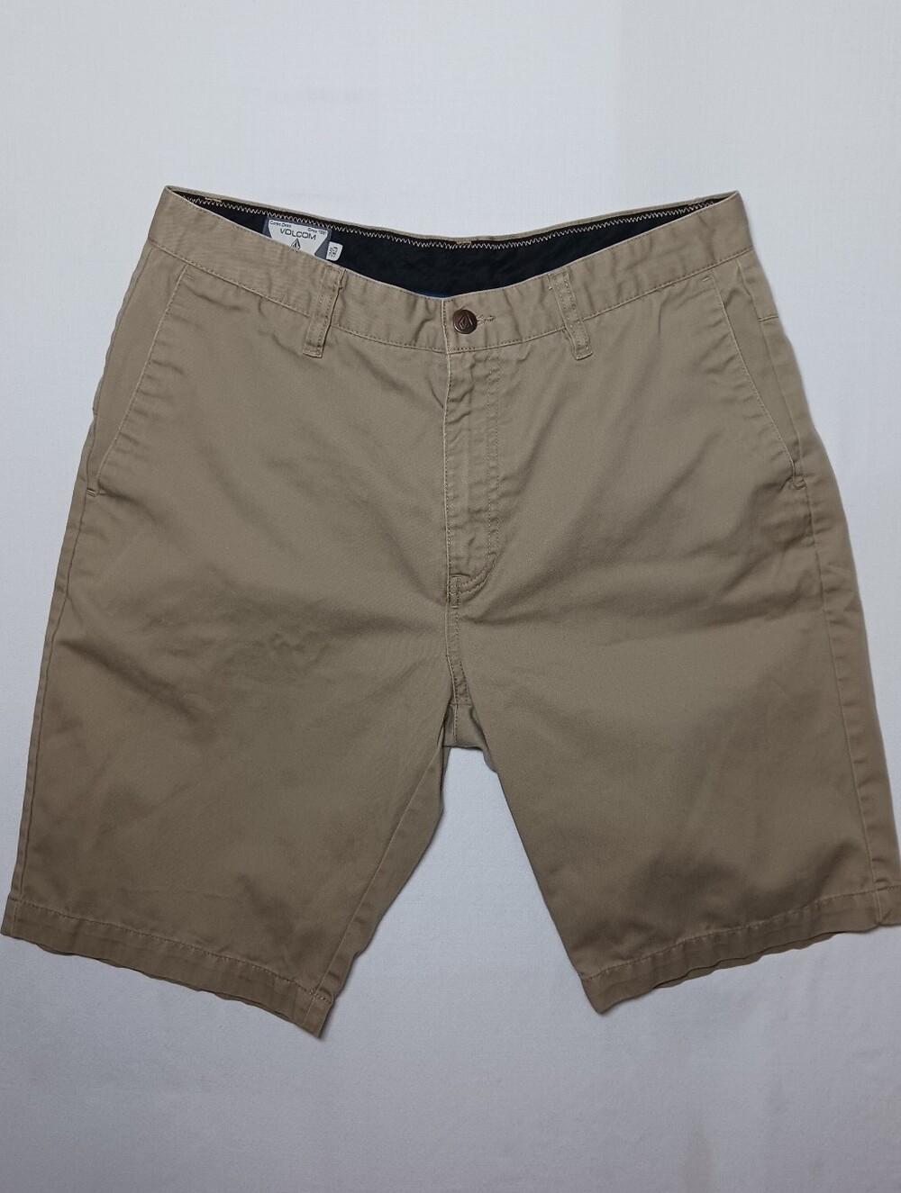 Volcom Mens Vmonty Twill Stretch Chino Shorts 33 Khaki